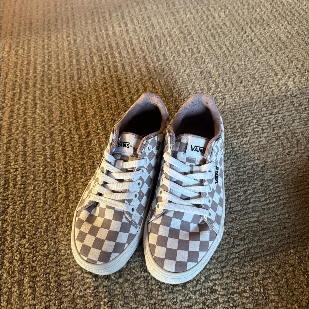 Vans Checkered Sneakers - White and Purple